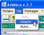 Aviméca : menu clp commande adapter
